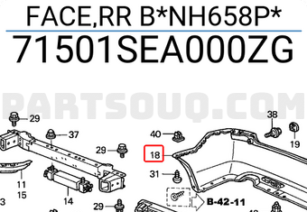 Honda 71501SEA000ZG FACE,RR B*NH658P*