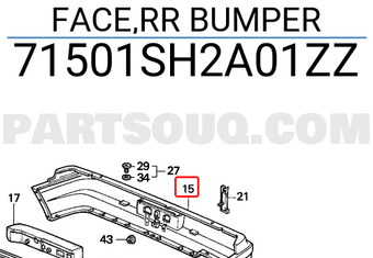 Honda 71501SH2A01ZZ FACE,RR BUMPER