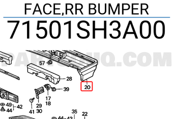 Honda 71501SH3A00 FACE,RR BUMPER