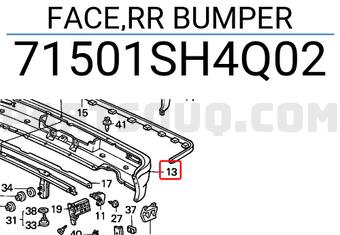 Honda 71501SH4Q02 FACE,RR BUMPER