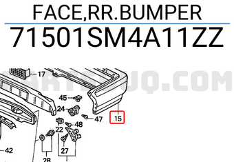 Honda 71501SM4A11ZZ FACE,RR.BUMPER