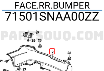 Honda 71501SNAA00ZZ FACE,RR.BUMPER