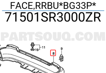 Honda 71501SR3000ZR FACE,RRBU*BG33P*