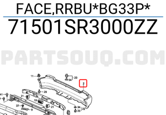 Honda 71501SR3000ZZ FACE,RRBU*BG33P*