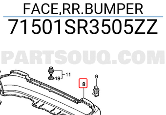 Honda 71501SR3505ZZ FACE,RR.BUMPER