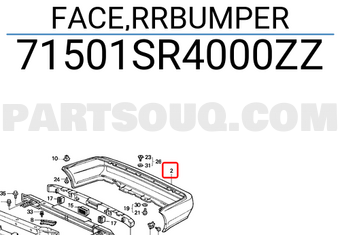 Honda 71501SR4000ZZ FACE,RRBUMPER