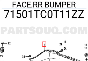 Honda 71501TC0T11ZZ FACE,RR BUMPER