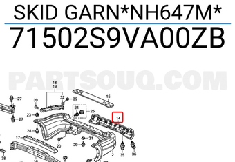 Honda 71502S9VA00ZB SKID GARN*NH647M*