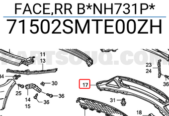 Honda 71502SMTE00ZH FACE,RR B*NH731P*