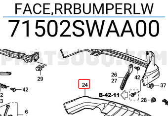 Honda 71502SWAA00 FACE,RRBUMPERLW