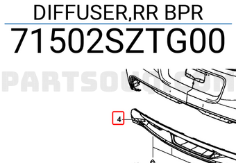 Honda 71502SZTG00 DIFFUSER,RR BPR