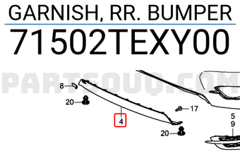 GARNISH, RR. BUMPER 71502TEXY00 | Honda Parts | PartSouq