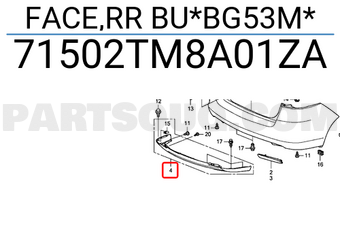 Honda 71502TM8A01ZA FACE,RR BU*BG53M*