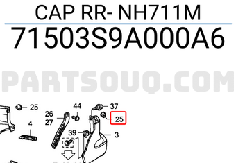 Honda 71503S9A000A6 CAP RR- NH711M