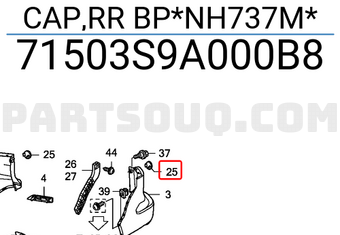 Honda 71503S9A000B8 CAP,RR BP*NH737M*