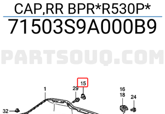 Honda 71503S9A000B9 CAP,RR BPR*R530P*