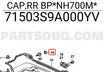 Honda 71503S9A000YV CAP,RR BP*NH700M*