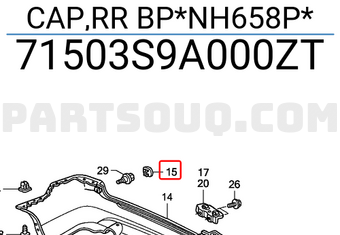 Honda 71503S9A000ZT CAP,RR BP*NH658P*