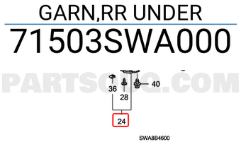 Honda 71503SWA000 GARN,RR UNDER