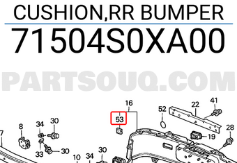 Honda 71504S0XA00 CUSHION,RR BUMPER