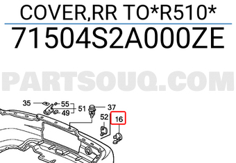Honda 71504S2A000ZE COVER,RR TO*R510*