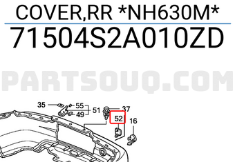 Honda 71504S2A010ZD COVER,RR *NH630M*