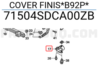 Honda 71504SDCA00ZB COVER FINIS*B92P*