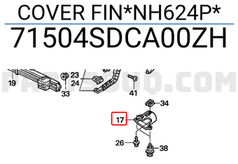 Honda 71504SDCA00ZH COVER FIN*NH624P*