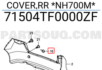 Honda 71504TF0000ZF COVER,RR *NH700M*