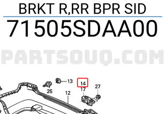 Honda 71505SDAA00 BRKT R,RR BPR SID