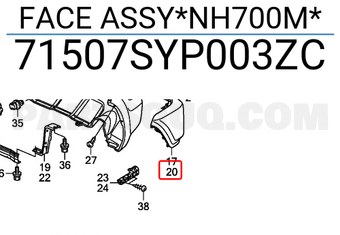 Honda 71507SYP003ZC FACE ASSY*NH700M*