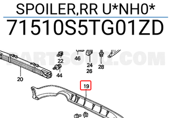 Honda 71510S5TG01ZD SPOILER,RR U*NH0*