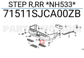 Honda 71511SJCA00ZB STEP R,RR *NH533*