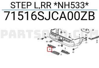 Honda 71516SJCA00ZB STEP L,RR *NH533*