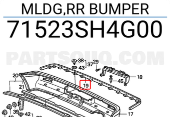 Honda 71523SH4G00 MLDG,RR BUMPER
