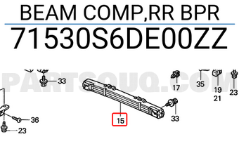 Honda 71530S6DE00ZZ BEAM COMP,RR BPR