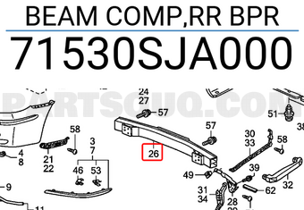 Honda 71530SJA000 BEAM COMP,RR BPR