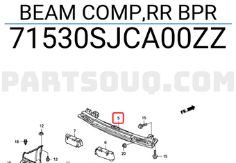 Honda 71530SJCA00ZZ BEAM COMP,RR BPR