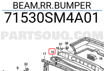 Honda 71530SM4A01 BEAM,RR.BUMPER