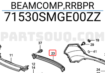 Honda 71530SMGE00ZZ BEAMCOMP,RRBPR