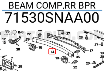 Honda 71530SNAA00 BEAM COMP,RR BPR