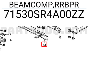 Honda 71530SR4A00ZZ BEAMCOMP,RRBPR