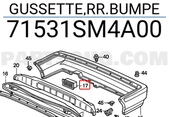 Honda 71531SM4A00 GUSSETTE,RR.BUMPE