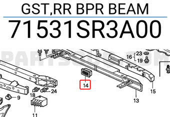 Honda 71531SR3A00 GST,RR BPR BEAM