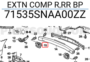 Honda 71535SNAA00ZZ EXTN COMP R,RR BP