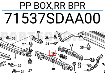 Honda 71537SDAA00 PP BOX,RR BPR