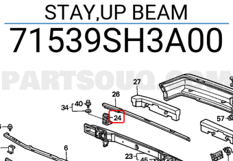 Honda 71539SH3A00 STAY,UP BEAM