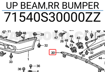 Honda 71540S30000ZZ UP BEAM,RR BUMPER