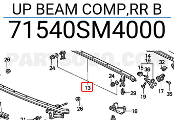 Honda 71540SM4000 UP BEAM COMP,RR B