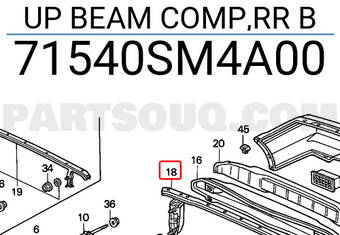 Honda 71540SM4A00 UP BEAM COMP,RR B